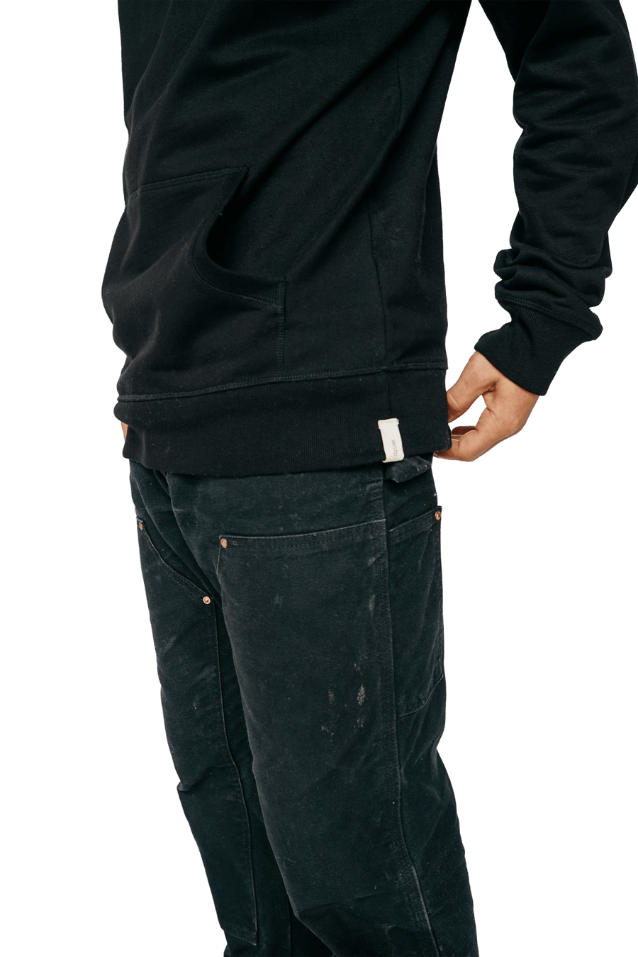 Black 100% organic recycled hoodie