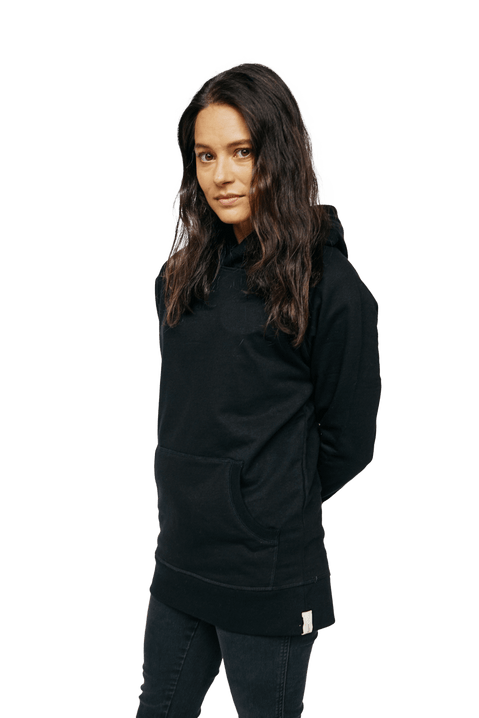 XWASTED Women's black 100% organic recycled hoodie