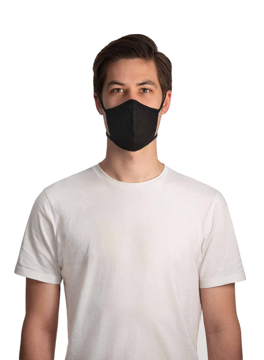 XWASTED Male wearing black recycled facemask