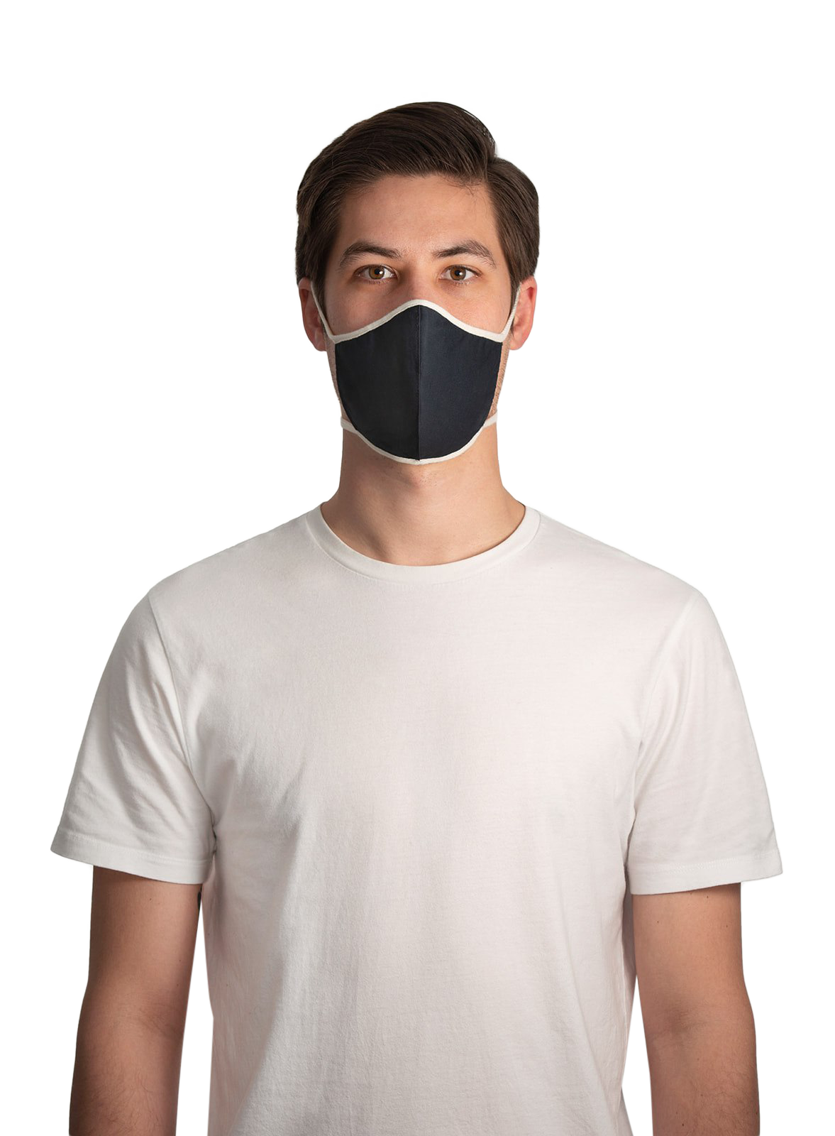 XWASTED male wearing pure navy (white string) facemask