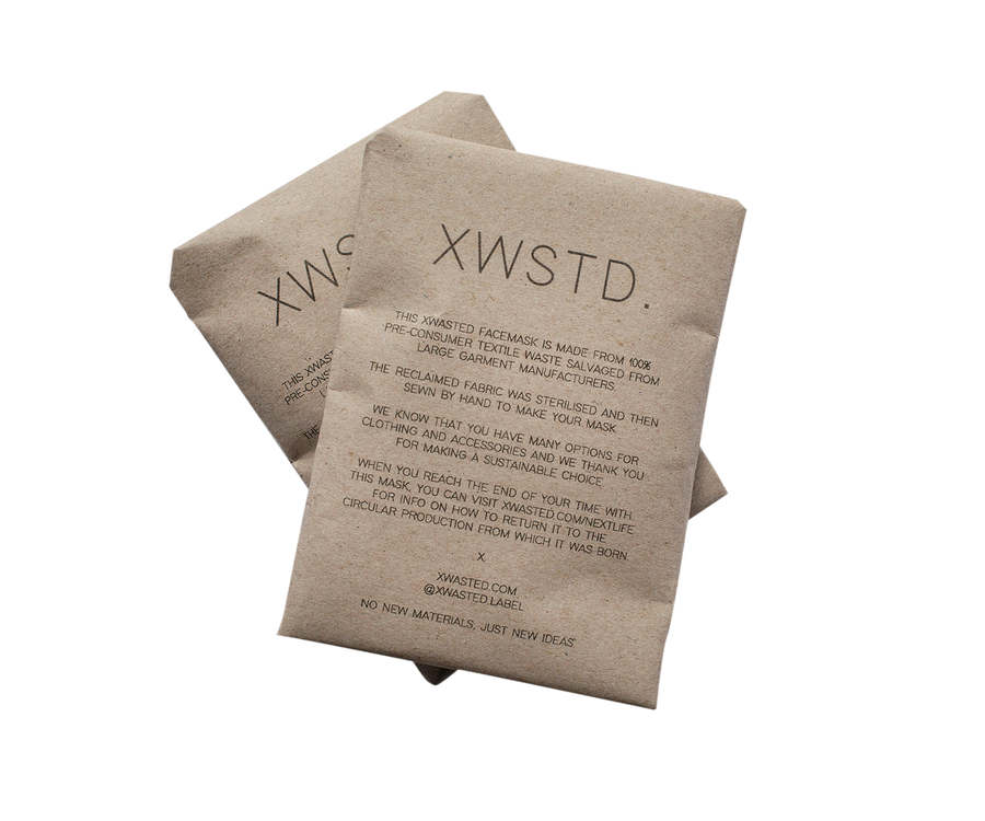 XWASTED facemask sustainable packaging