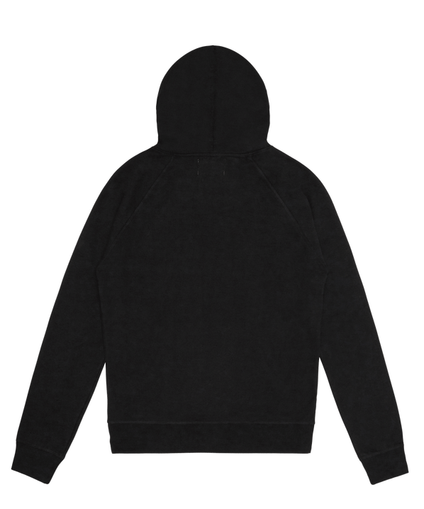 XWASTED back image of black 100% organic recycled hoodie