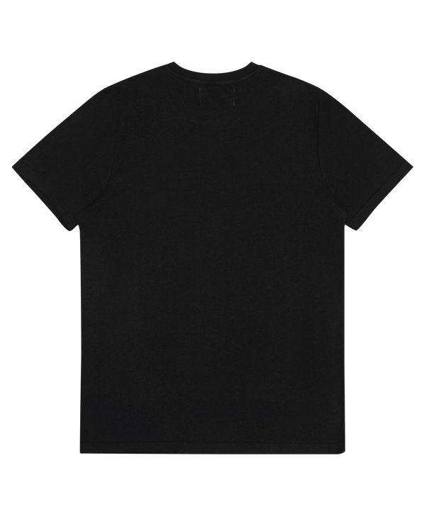 XWASTED Back of pure black organic 100% recycled t-shirt 