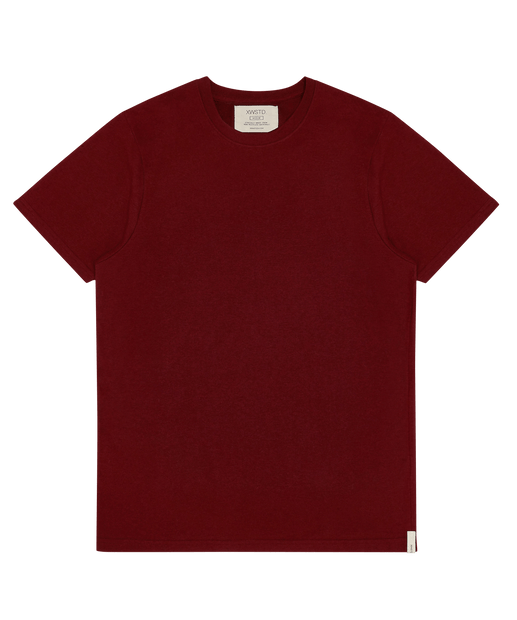 XWASTED pure burgundy organic 100% recycled t-shirt 