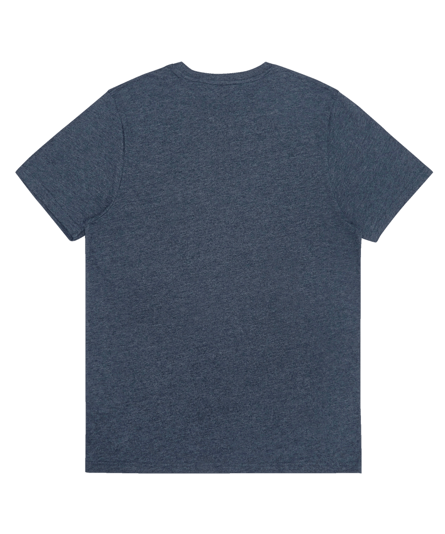 XWASTED back of faded navy organic 100% recycled t-shirt 
